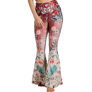 NWOT Pretty In Pink Printed Bell Bottoms